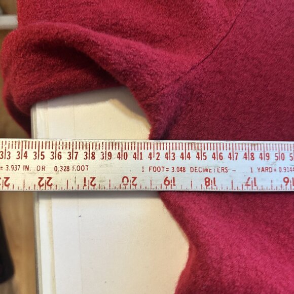 Liz Claiborne Womens Wool Cardigan Sweater XL Long Sleeve Vtg Red Ruffled - Picture 7 of 8